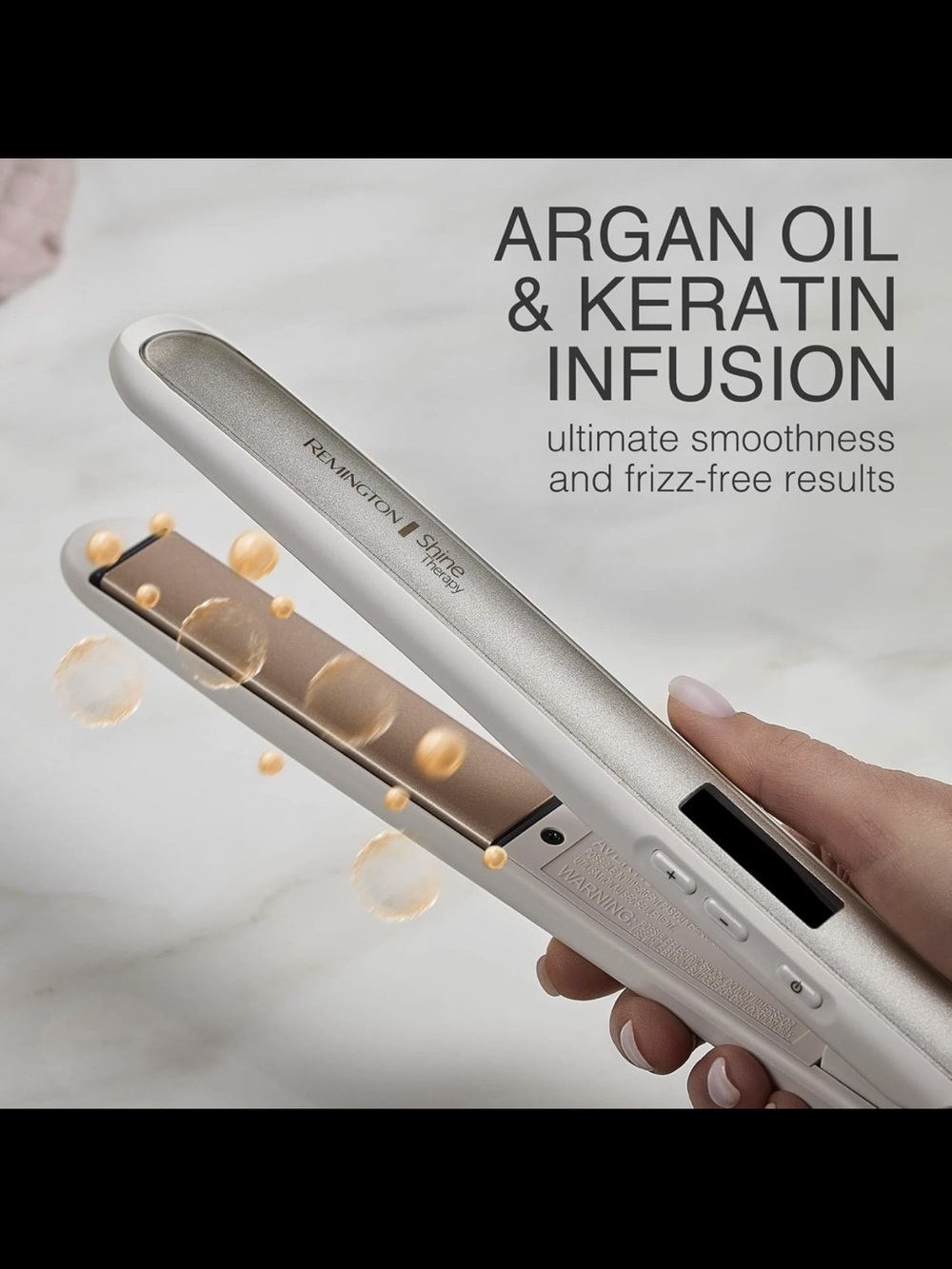 Remington Shine Therapy 1 inch Hair Straightener, Flat Iron Infused w/Argan Oil - Picture 4 of 4